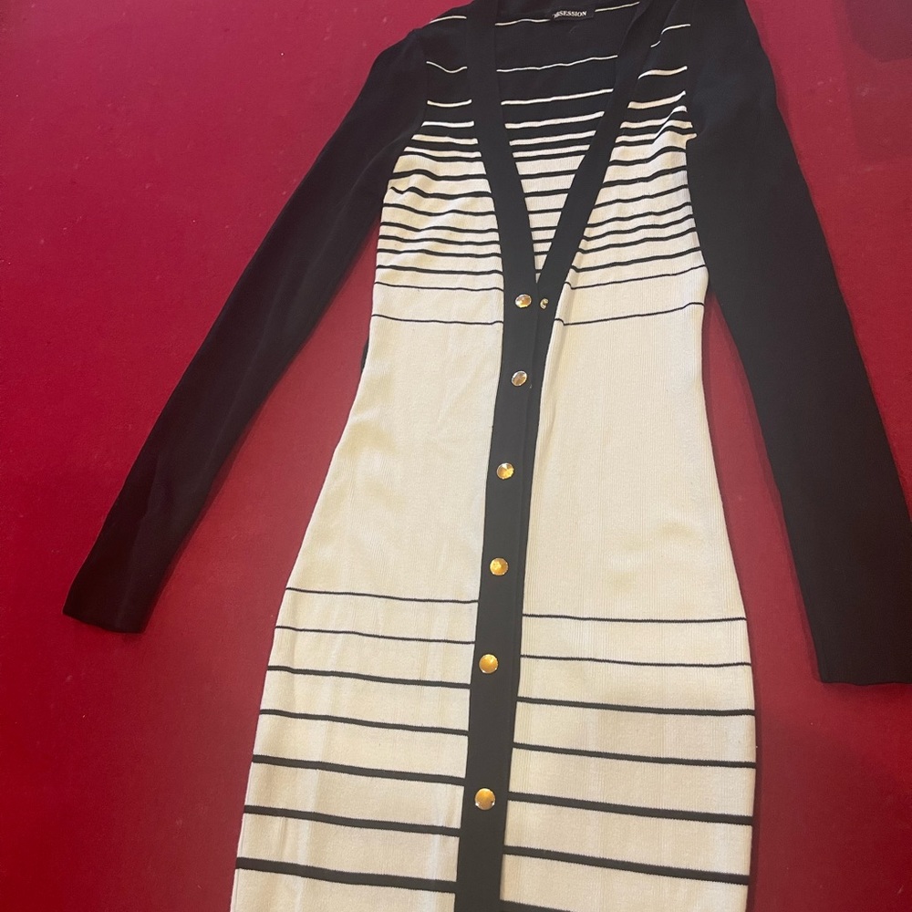 Long dress black and white